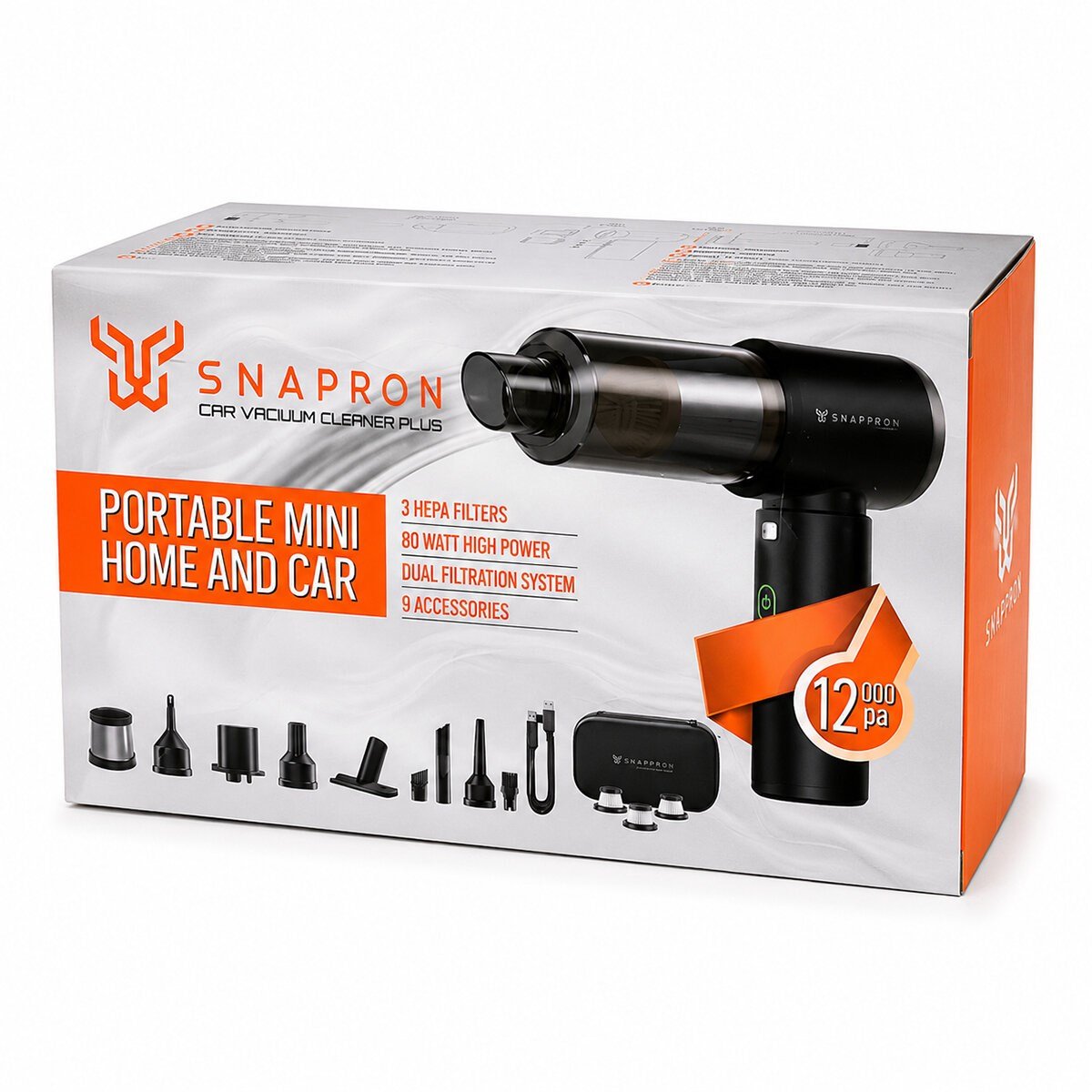 OTO ARAÇ - 2IN1 ŞARJLI 80W - 12000PA 9 BAŞLIK - 3 FİLTRE EL TİPİ BASINÇLI HAVA ÜFLEME - ARAÇ SÜPÜRGE MAKİNESİ TAŞIMA ÇANTALI SNV-3002 (5293)