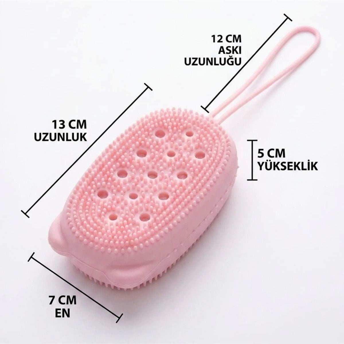 Peeling Etkili Süngerli Silikon Banyo Lifi – Asma Kancalı Duş Kesesi (5293)