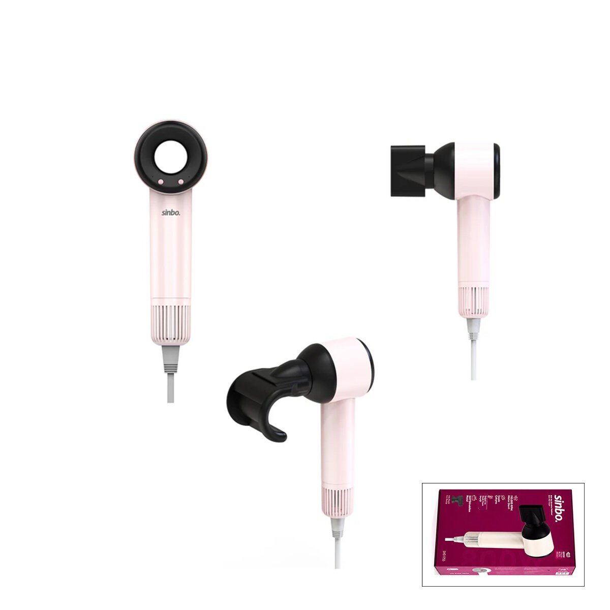 PEMBE SAÇ KURUTMA MAKİNESİ 110.000 RPM SESSİZ ÇALIŞMA - 3 HIZ - SICAKLIK AYAR SHD-1755 (5293)