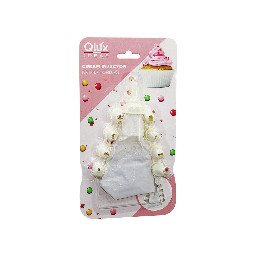 QLUX L-00172 AVANTAGE  10PCS   KREMA TORBASI - SÜSLEME BAŞLIK  SETİ   1-BEYAZ TORBA - 9-KREM BEYAZI PLASTİK BAŞLIK (5293)