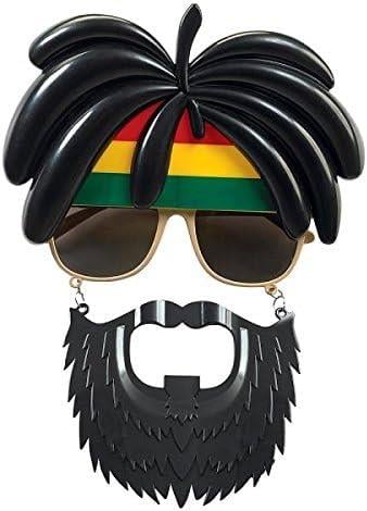 Rasta Peruklu Rasta Sakallı Bob Marley Bıyıklı Parti Gözlüğü 27x18 cm (5293)