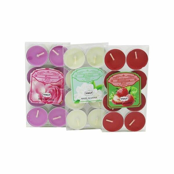 RENKLİ TEA LİGHT 8 PARÇA  MUM ÇİLEK KOKULU (5293)