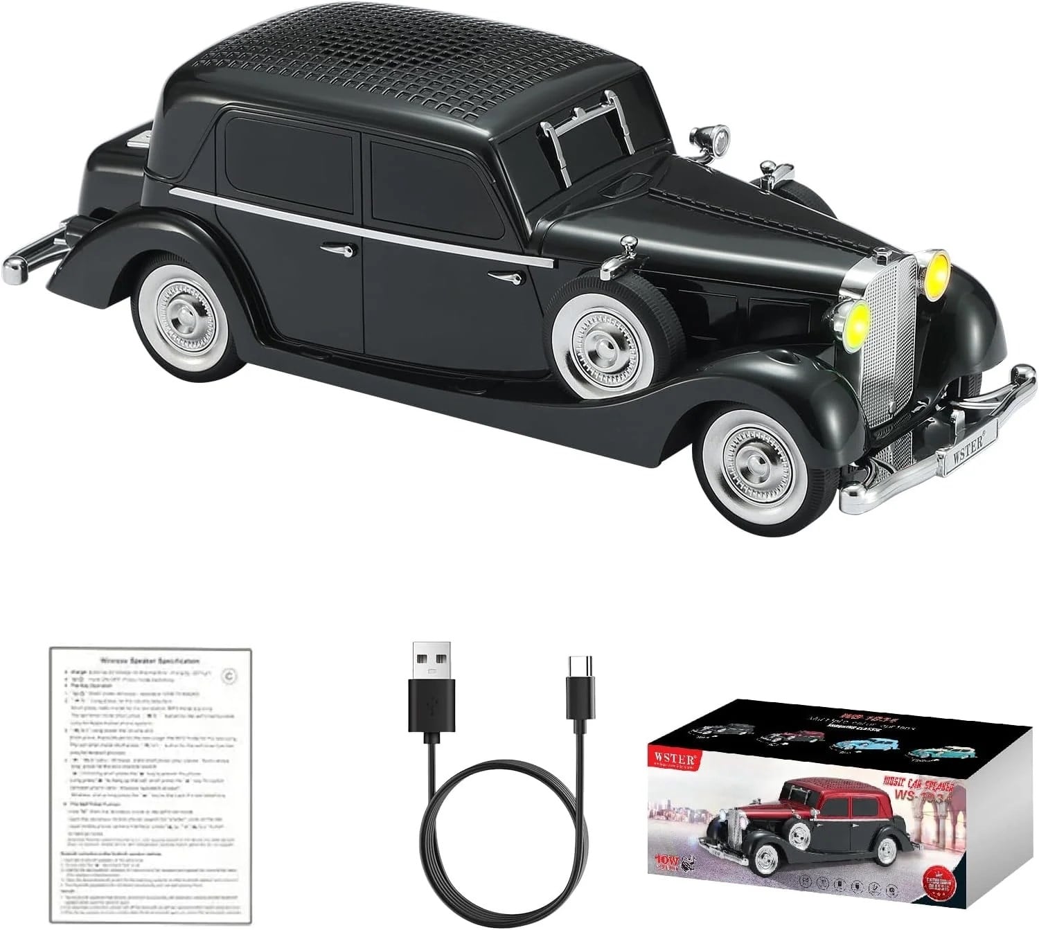 Retro Klasik Araba Bluetooth Hoparlör Kablosuz HD Ses FM Radyo YG-239 (5293)
