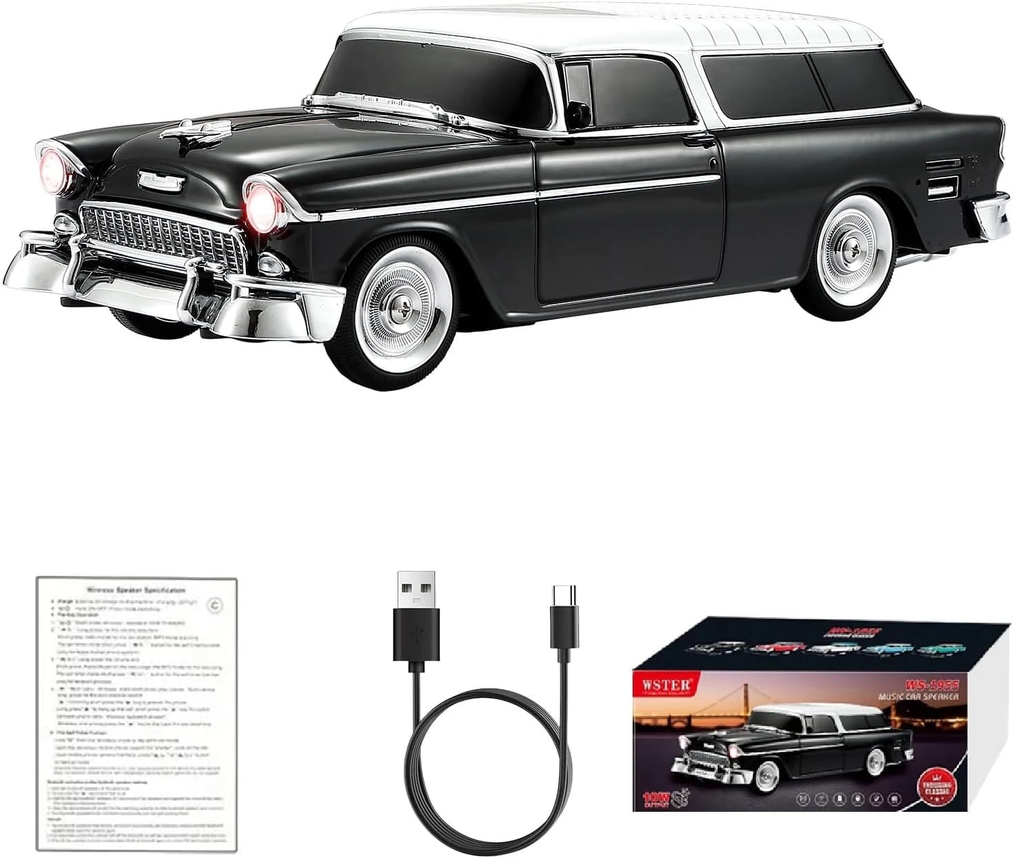Retro Klasik Araba Bluetooth Hoparlör Kablosuz HD Ses FM Radyo YG-1955 (5293)