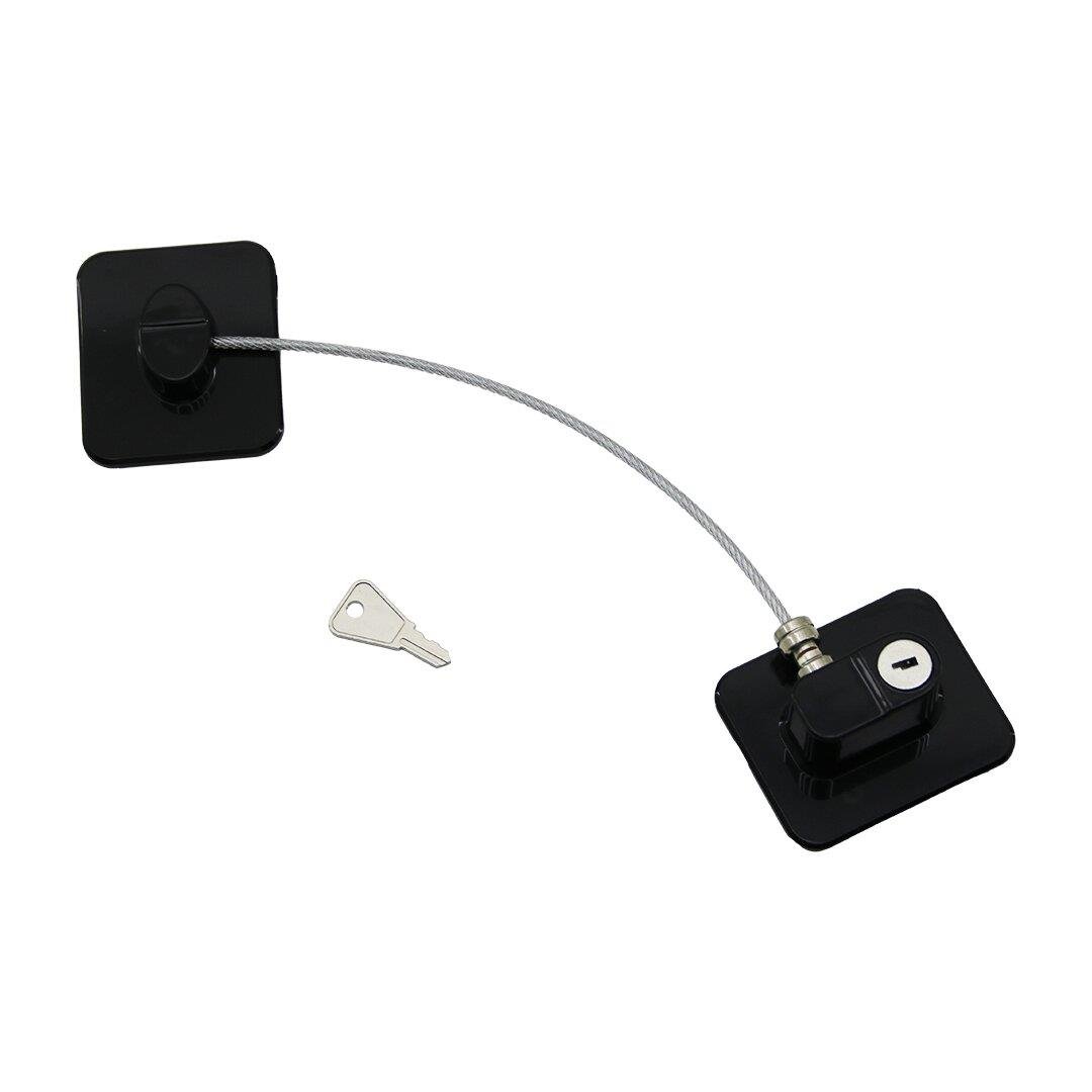 SİYAH PLAKA   HALATLI  EMNİYET KİLİT  5X6CM YAPIŞKANLI MONTAJ=2PCS PLAKA   HALAT=18.8CM (5293)