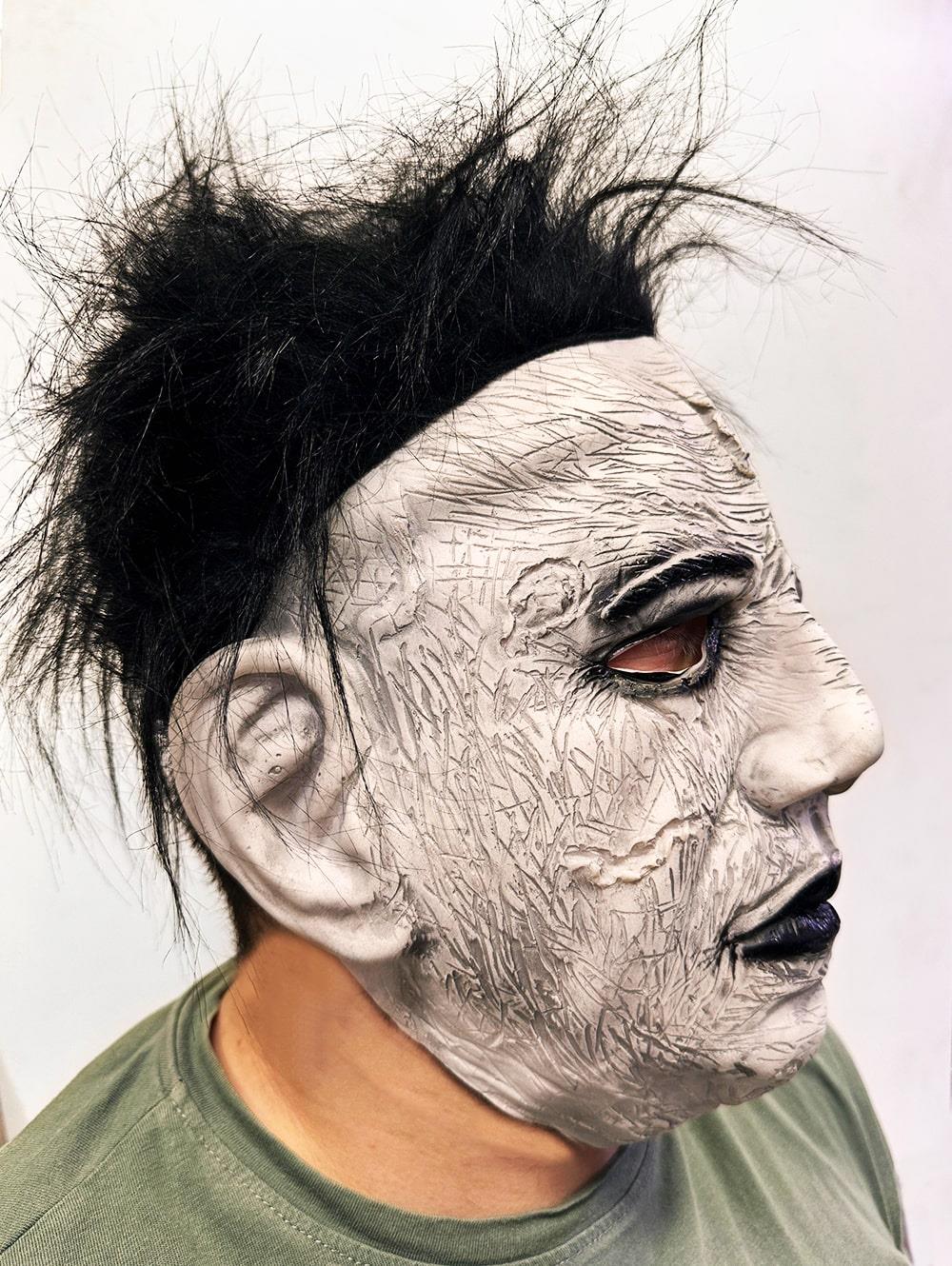 Siyah Saçlı Michael Myers Lateks Yüze Tam Yapışan Et Maske Korku Maskesi (5293)