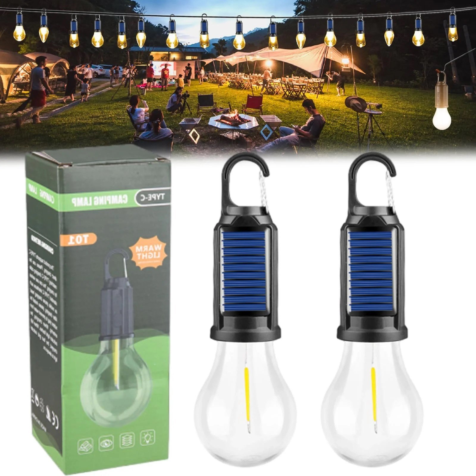 Solar Güneş Enerjili Led Ampul 3 Modlu Uzaktan Kumandalı Solar Camping Lamp (5293)