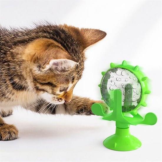 Vantuzlu Zilli İnteraktif Dönebilen Mama Kaplı Renkli Eğlenceli Eğitici Kedi Oyuncağı (5293)