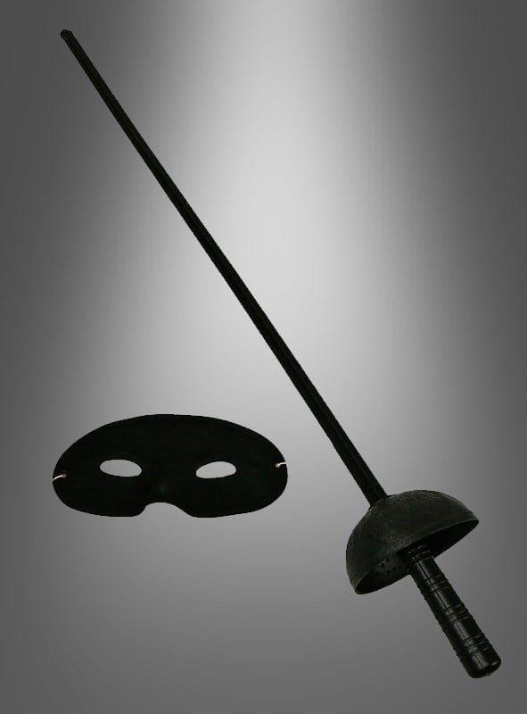 Zorro Kostüm Plastik Aksesuar Seti – Maske ve Kılıç (67 cm) (5293)