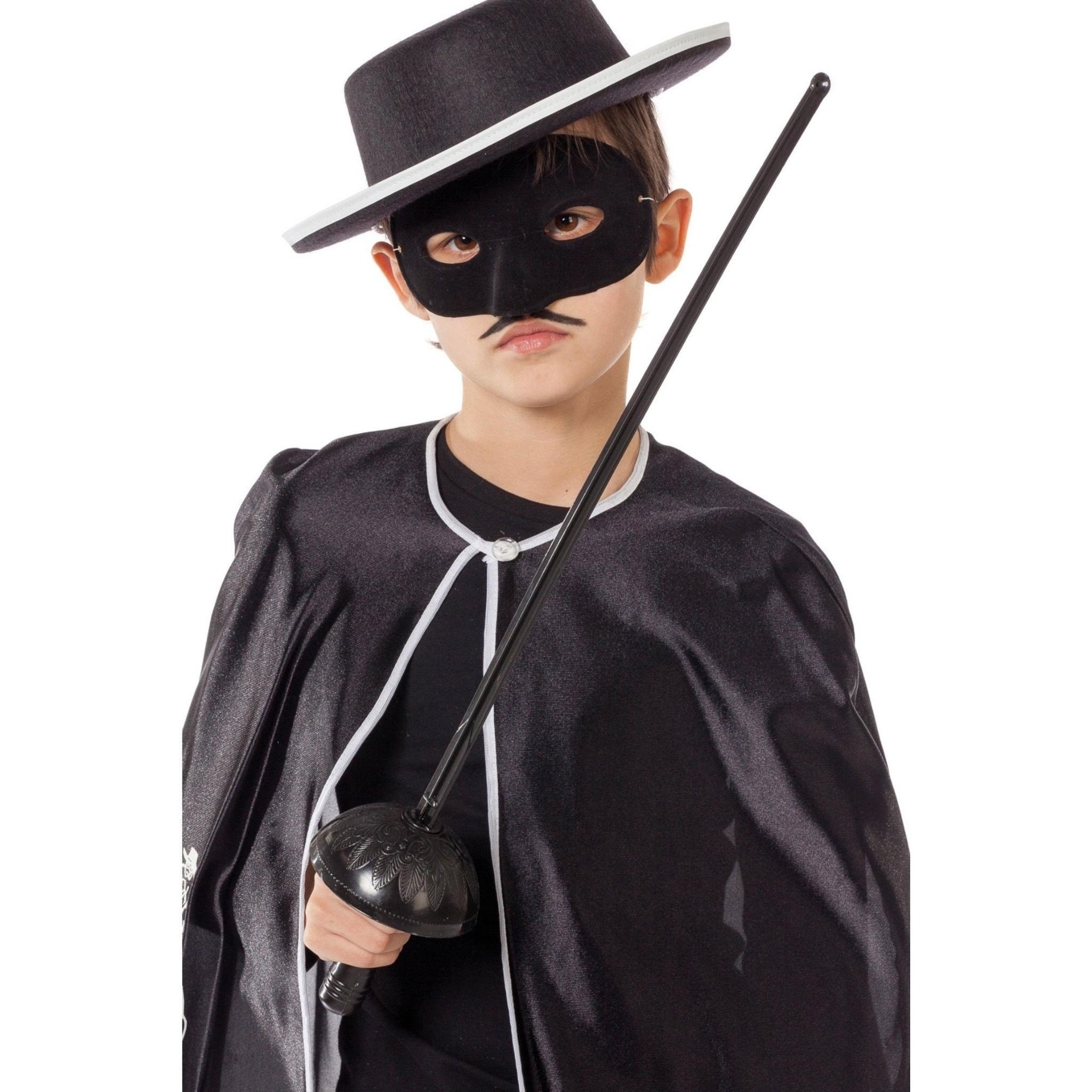 Zorro Kostüm Plastik Aksesuar Seti – Maske ve Kılıç (67 cm) (5293)