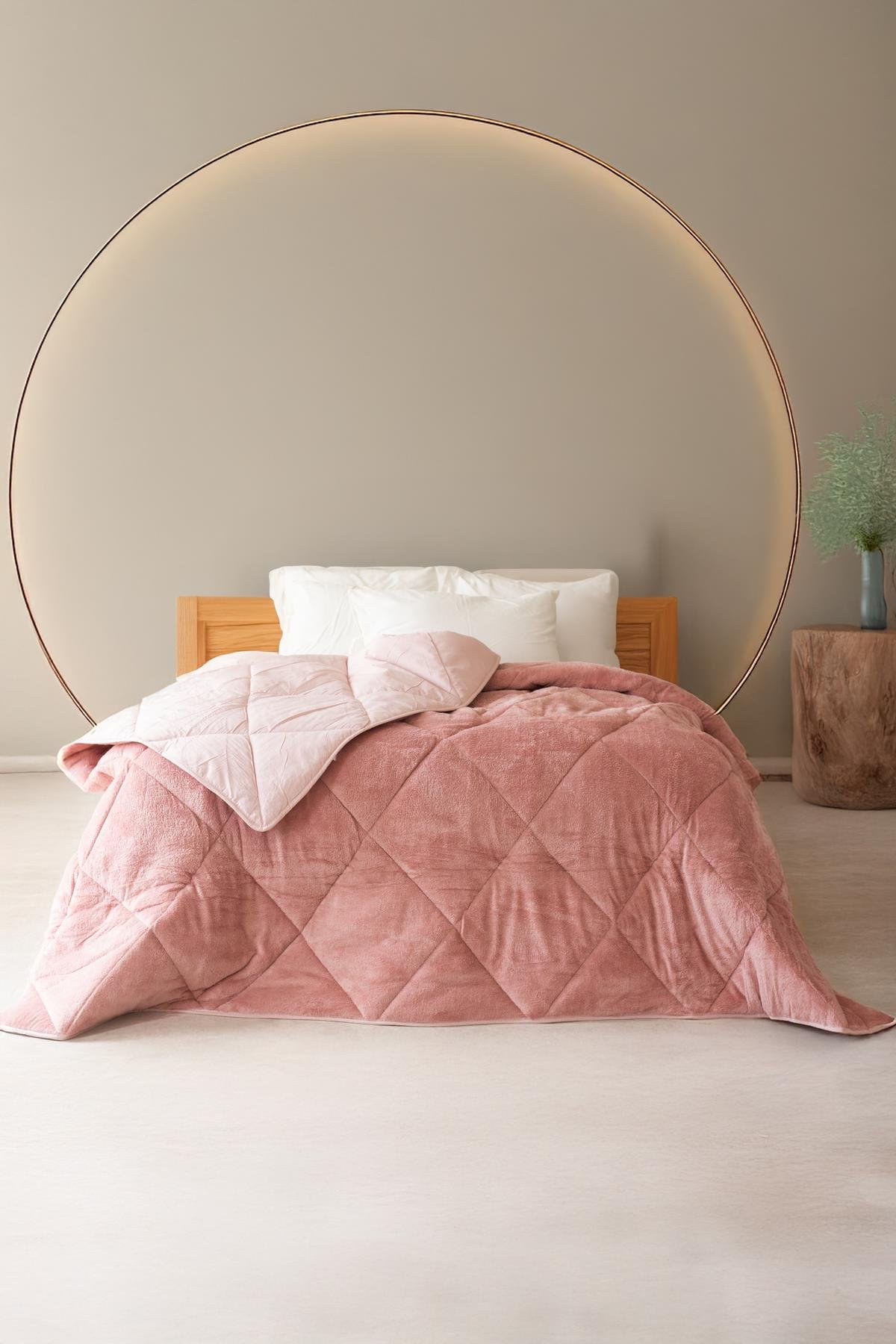 Battal Boy Wellsoft Lüx Pembe Yorgan Çift Taraflı (215x235)