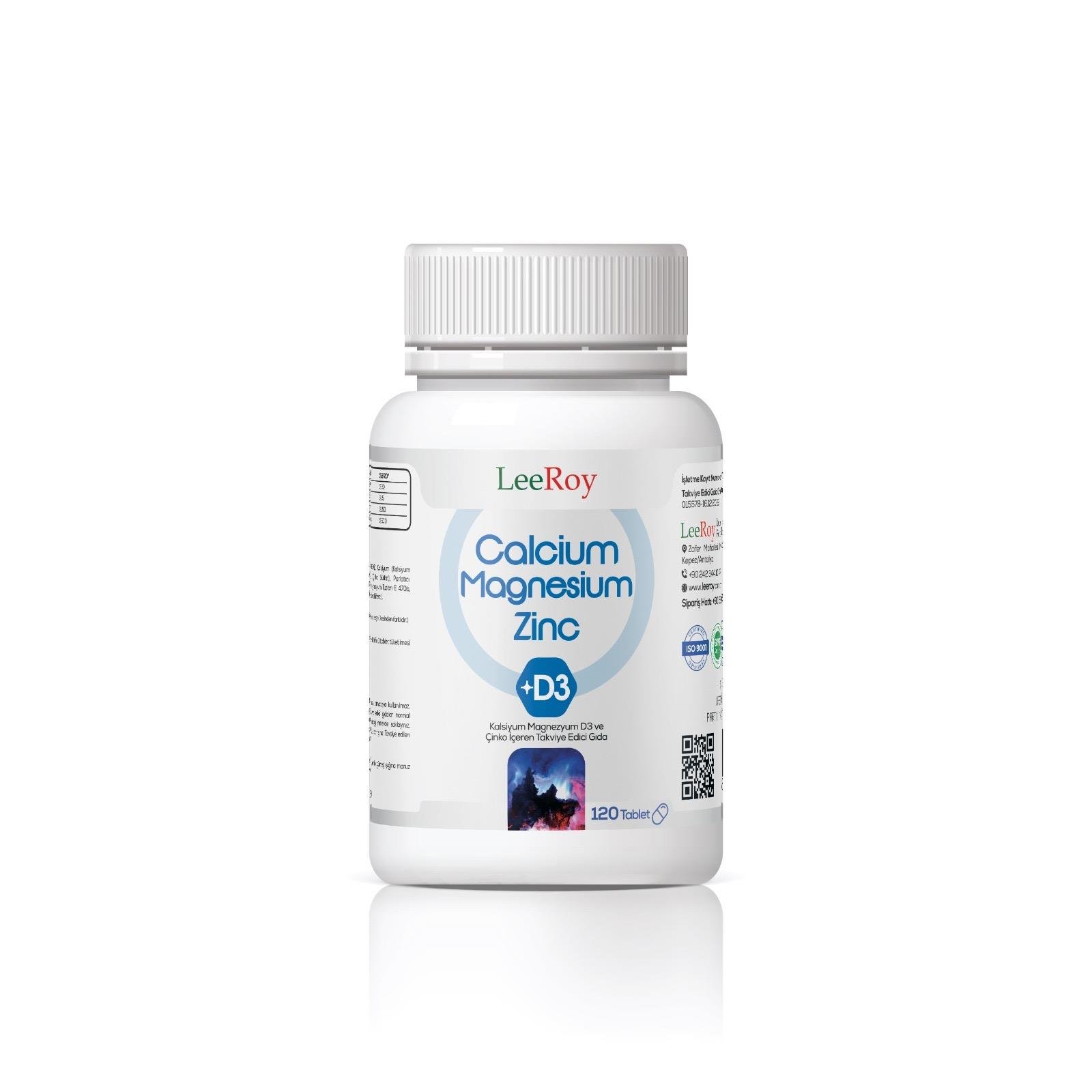 Leeroy Calcıum Magnesıum Zınc D3 Iteg 120 Tablet