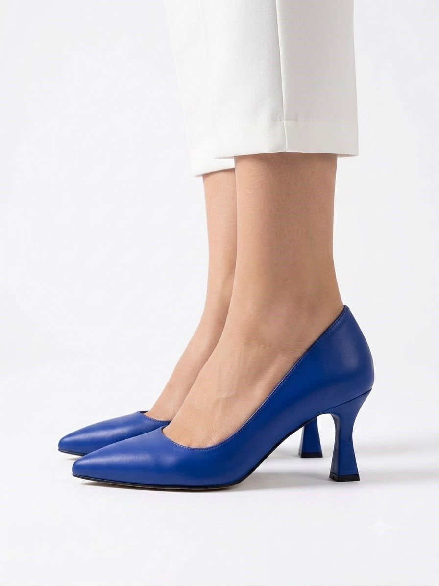 Kadın Flora Mavi 6 Cm İnce Topuklu Stiletto  