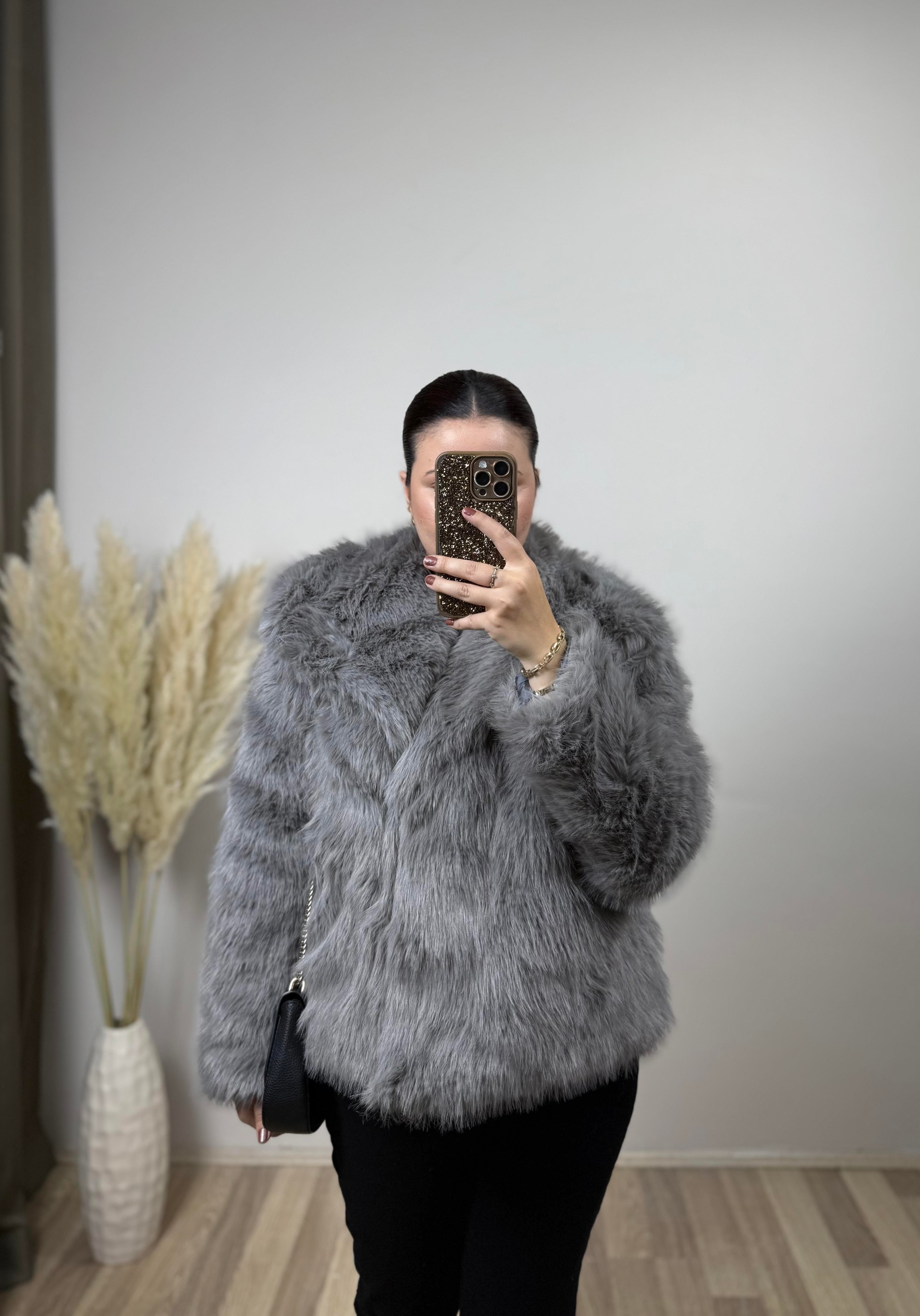 Premium Lolita Gri Kürk