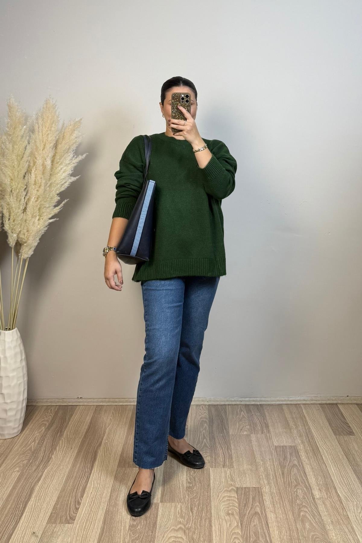 Yeşil Premium Oversize Kazak