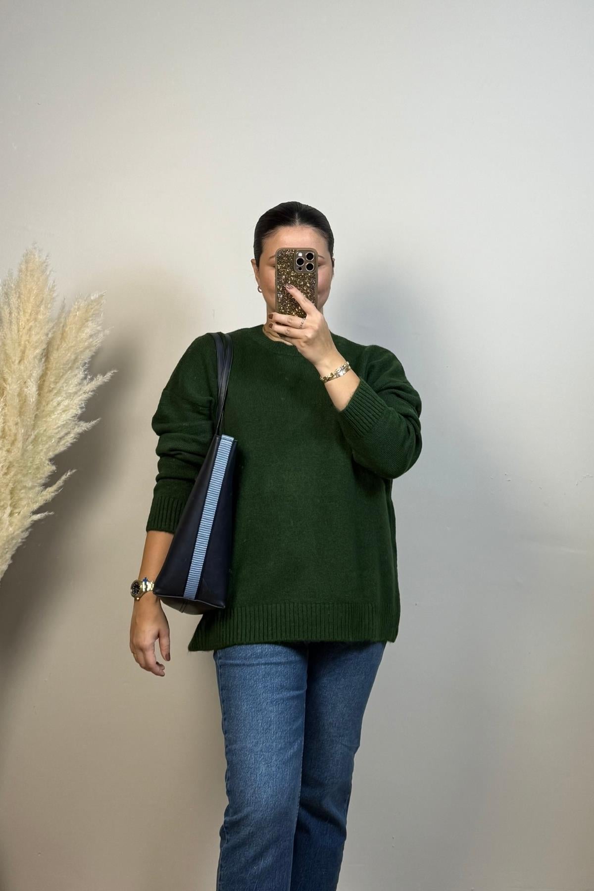 Yeşil Premium Oversize Kazak