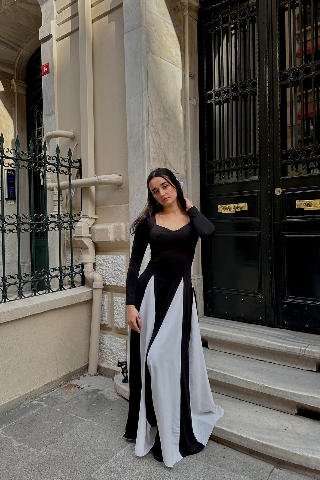 BEIRUT Üçgen Yaka Prenses Model Volanlı Elbise
