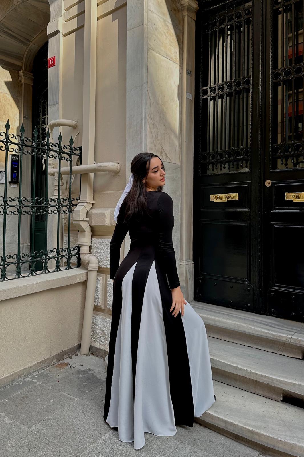 BEIRUT Üçgen Yaka Prenses Model Volanlı Elbise