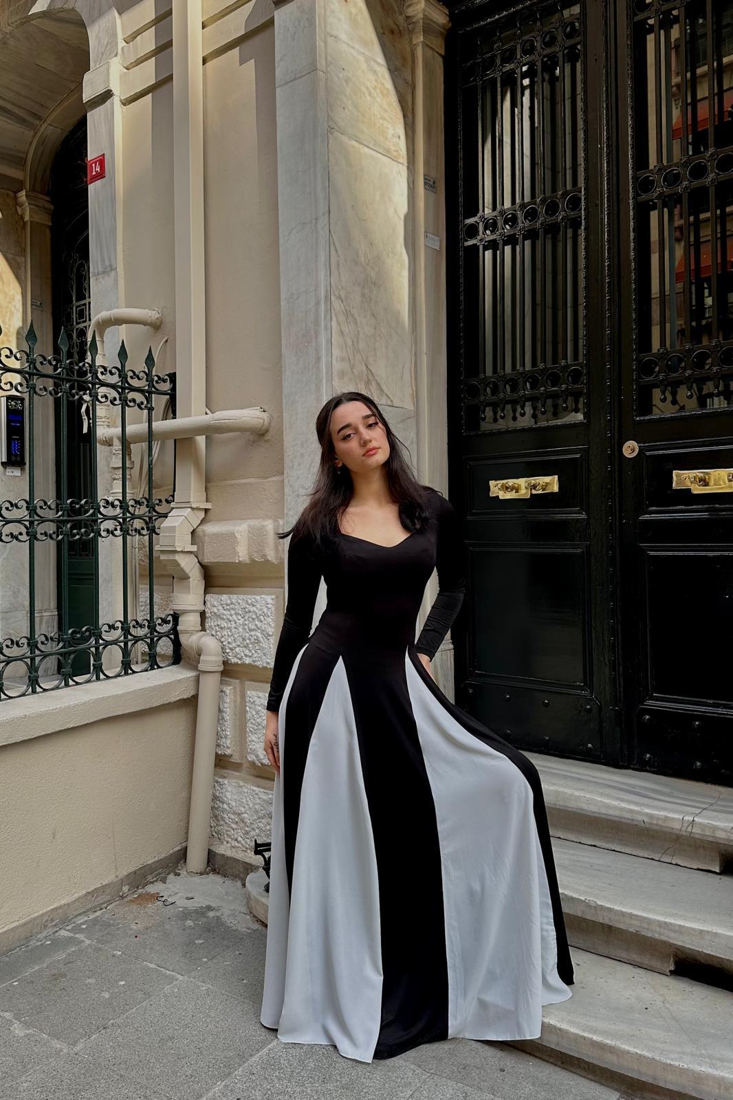 BEIRUT Üçgen Yaka Prenses Model Volanlı Elbise