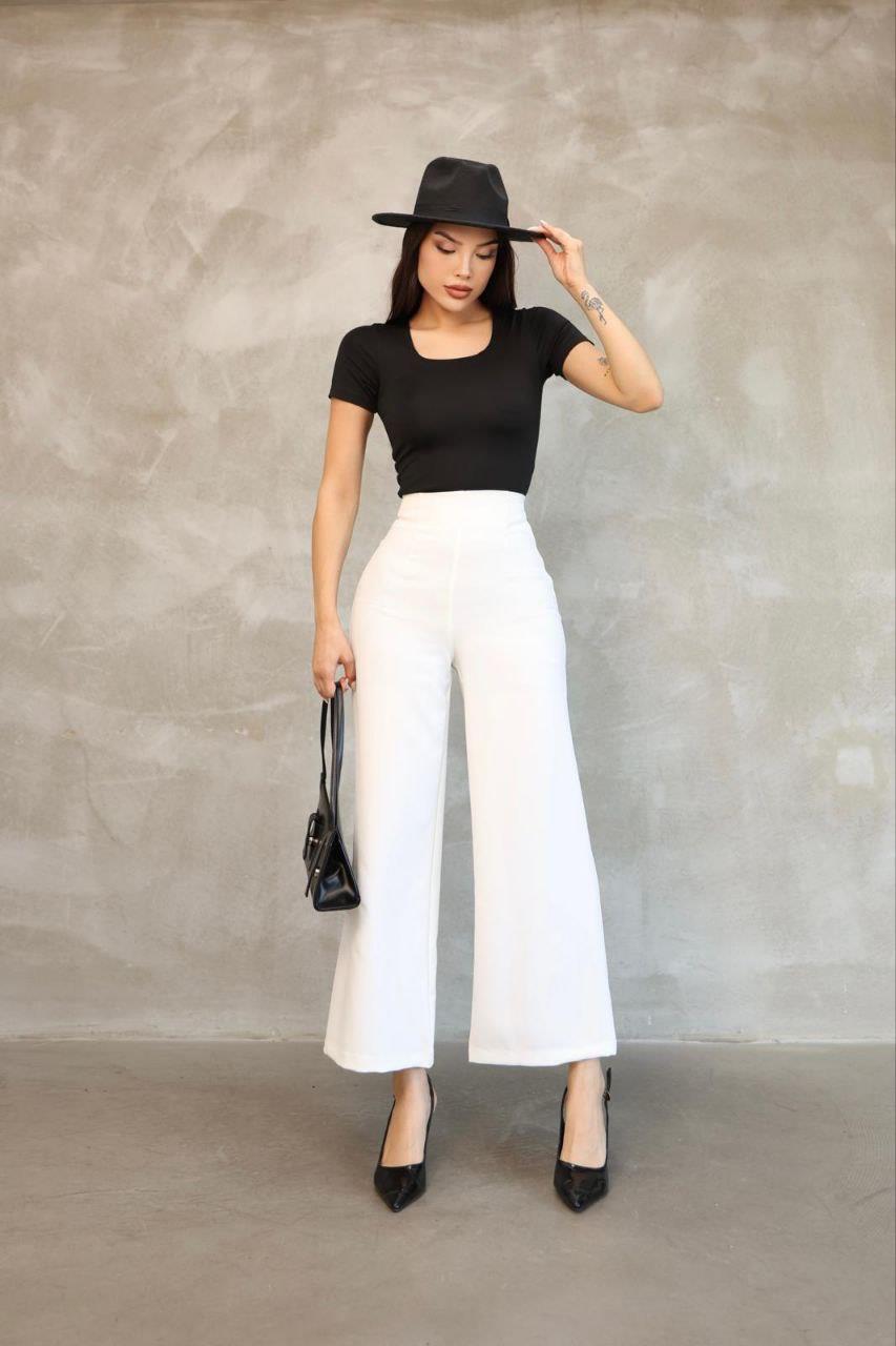 Kadın Beyaz Mango Model Pantolon