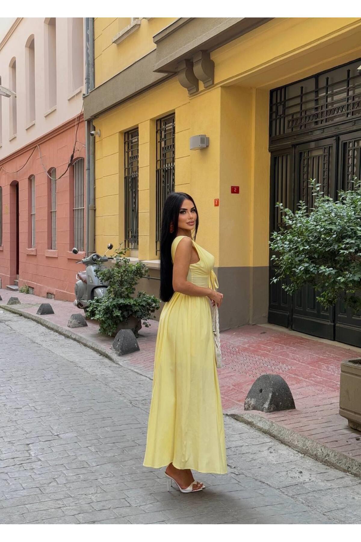KADIN KORSE DETAYLI KURDALELİ POPLİN ELBİSE