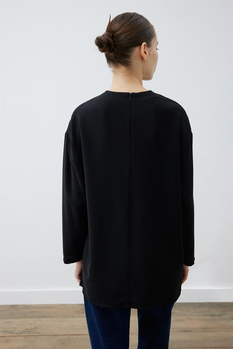 EVA CREPE BASIC BLOUSE BLACK