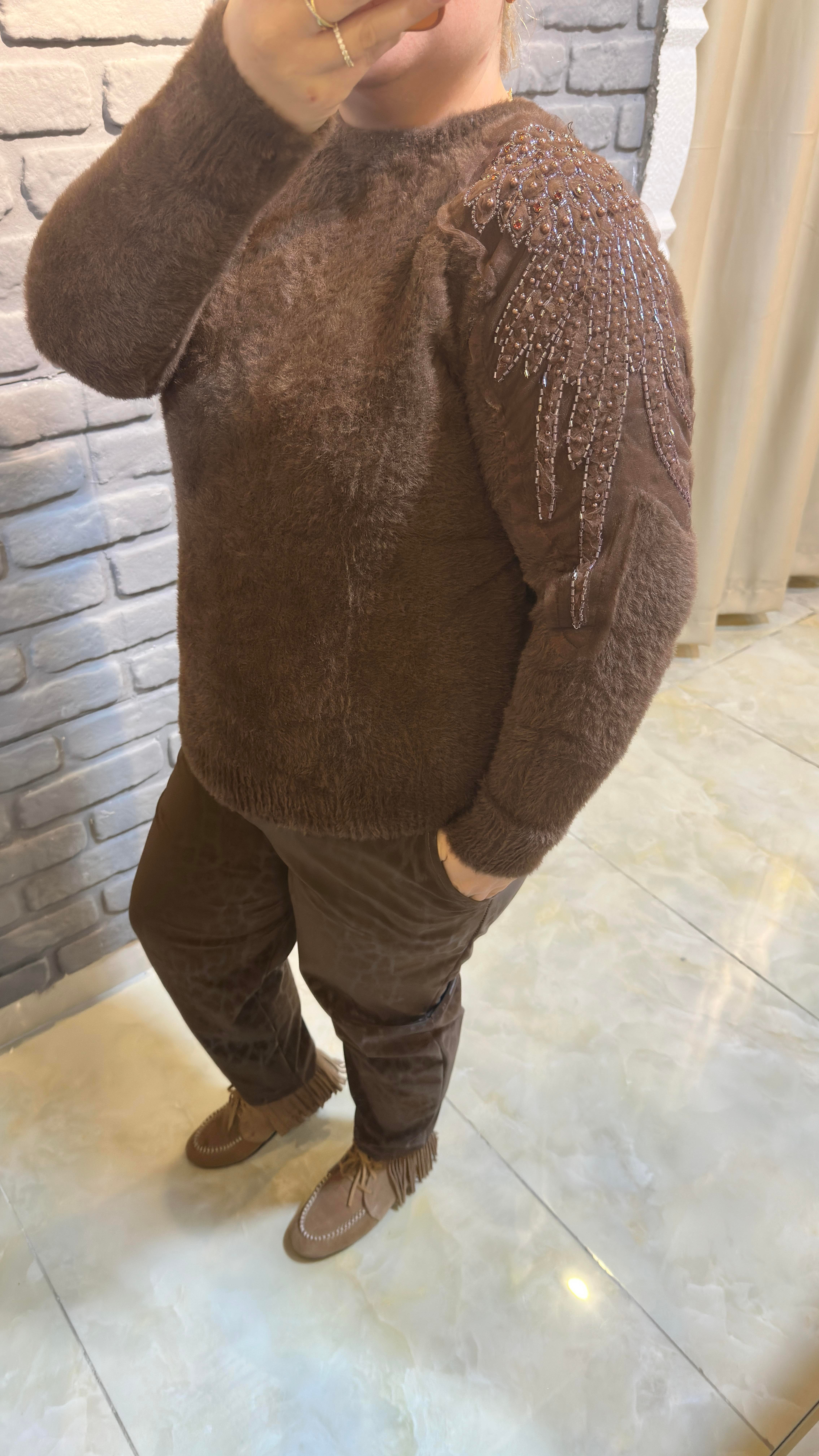 Omuz ve Kol İşleme Detaylı Angora