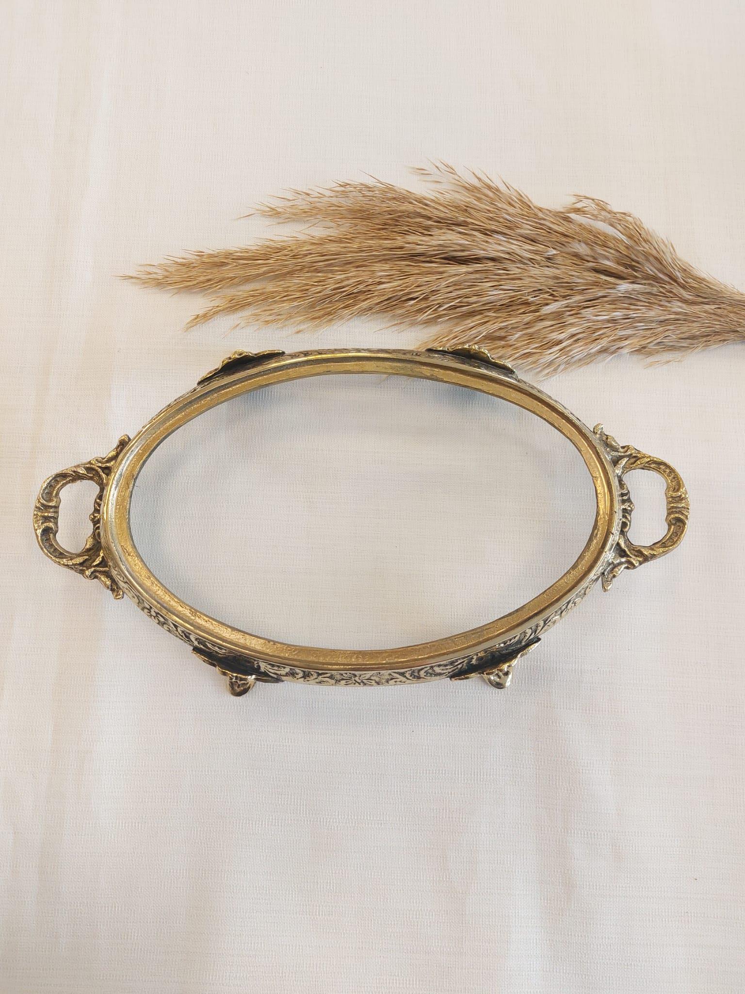 RENGAHENKPirinç Döküm Oval Sunum Tepsisi 
