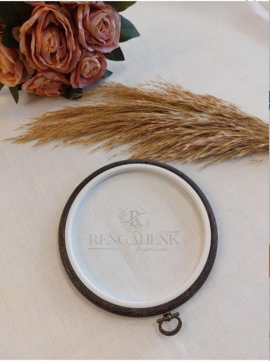 Plastik Yuvarlak Pano Kasnağı 17 cm Kahverengi