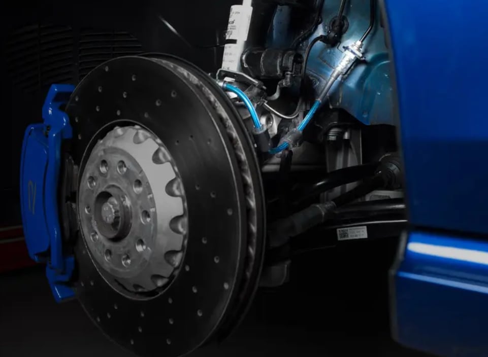 ecs tuning 018843LA02 MK8 Golf R / 8Y S3 Exact-Fit Ön Fren Hortum Seti - Mavi