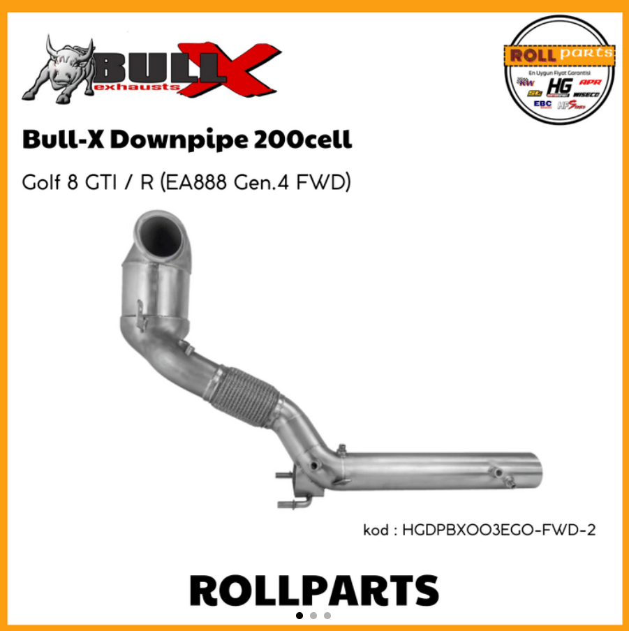 HG MOTORSPORT HGDPBX003EGO-FWD-2 Bull-X 2.0 TSI E6 OPF FWD EGO downpipe MQB evo EA888 gen4 “200cell race version without OPF” 