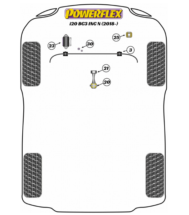 Powerflex Hyundai i20N Üst Motor Takozu Inserti 