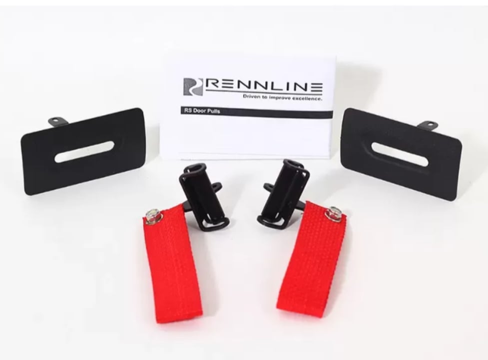 Rennline DH19 BLK.RED Kapı Çekme Kayışı Seti (Golf 4 / Bora Uyumlu)