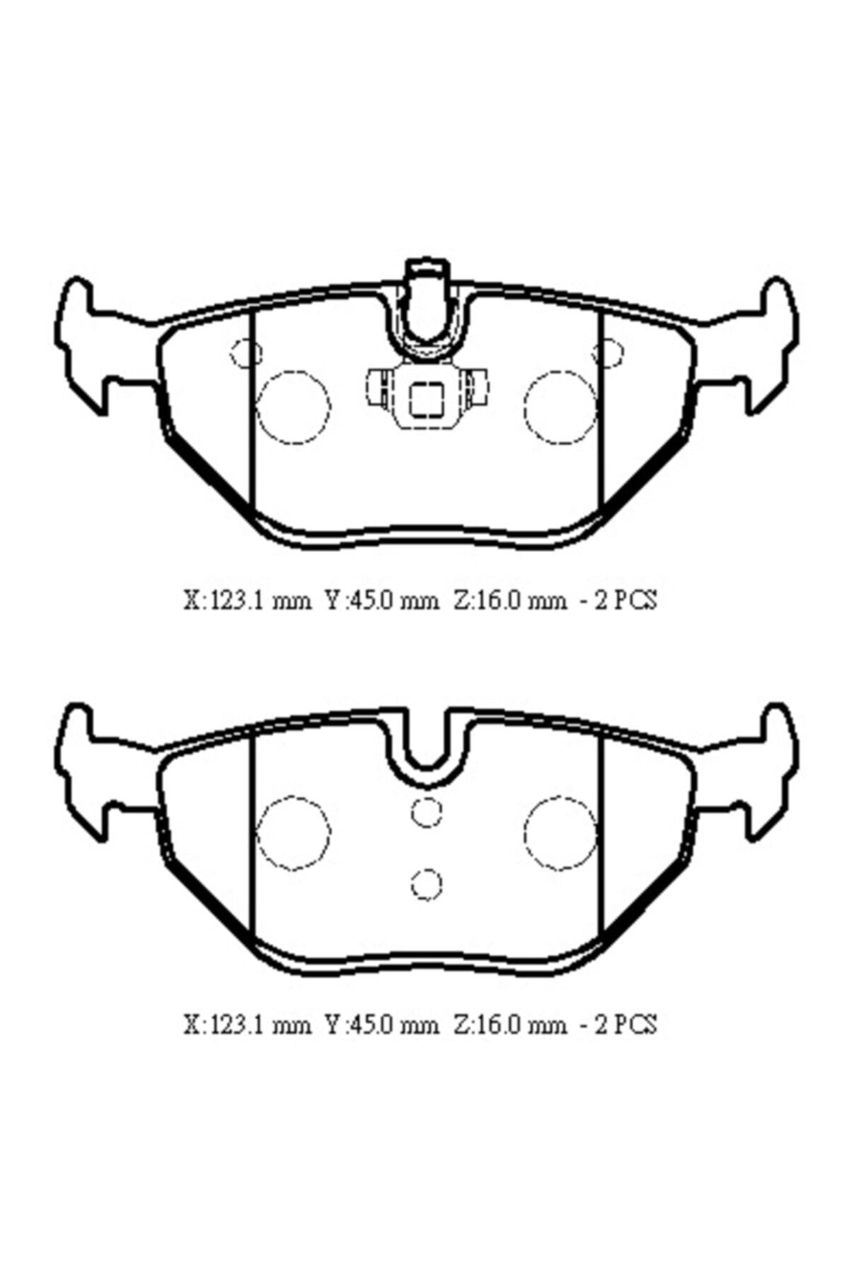 3005-6360a/saab 9 5- 99/03; Arka Fren Balatası Uyumlu  (kablosuz)(disk) (123,1x45x16)(bramax)
