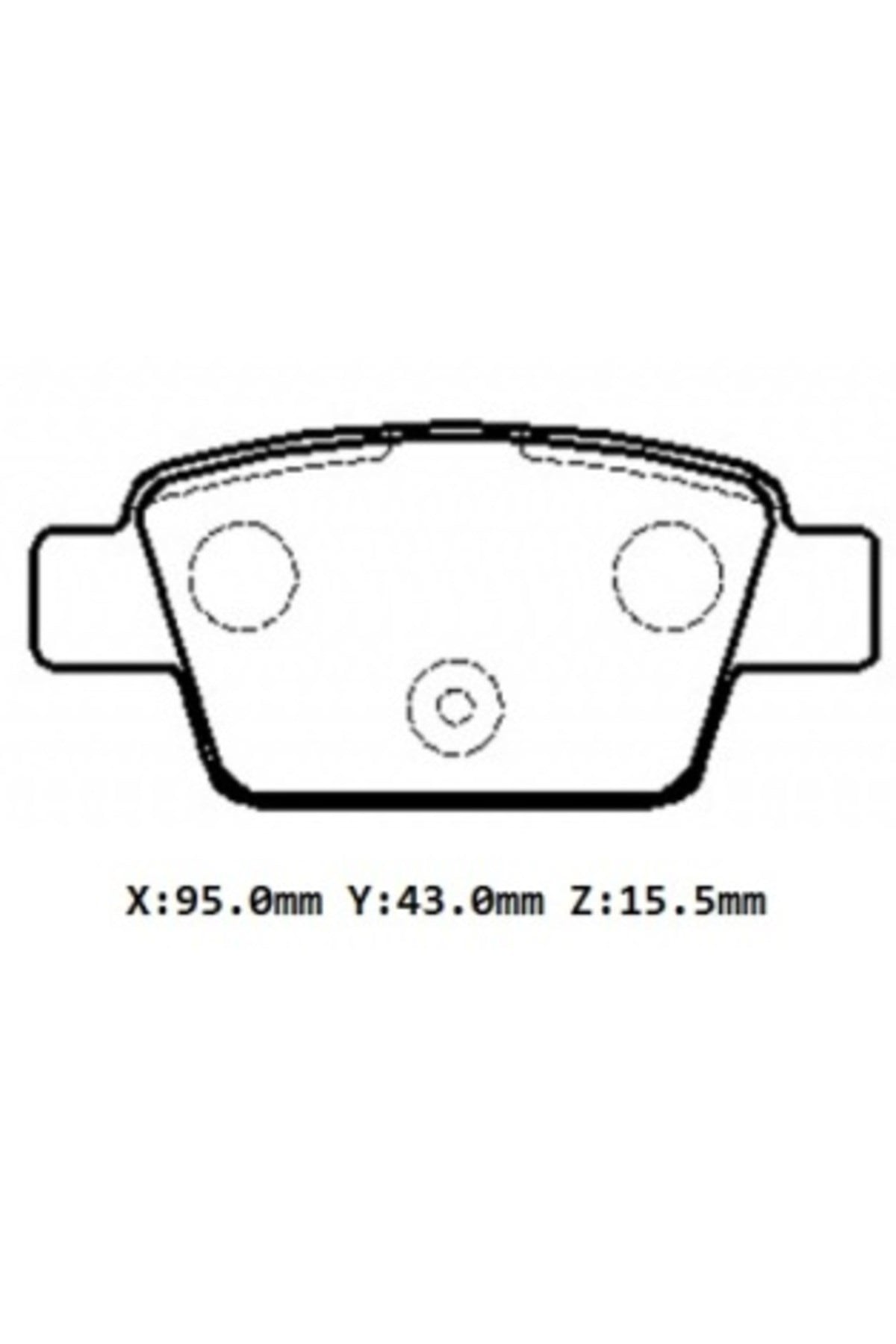 Alfa Romeo Mito 08/16 Arka Fren Balatası 1,3/1,4/1,6 (Kablosuz)(disk)(95x43x15.5)(bramax)
