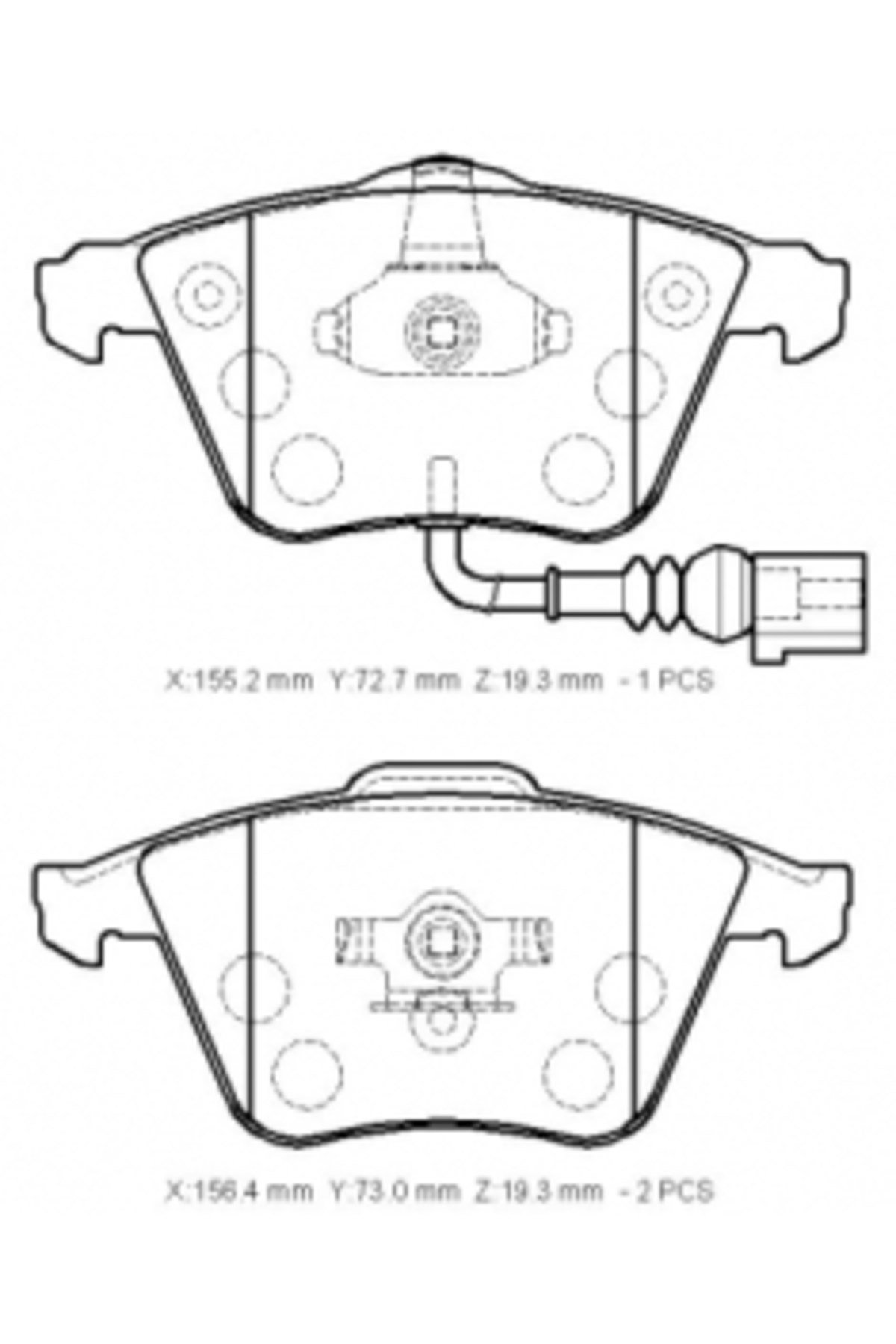 Audi A3- 04/05; Ön Fren Balatası 1,6/2,0TFSI(1KABLOLU)(Disk) 1K0698151B