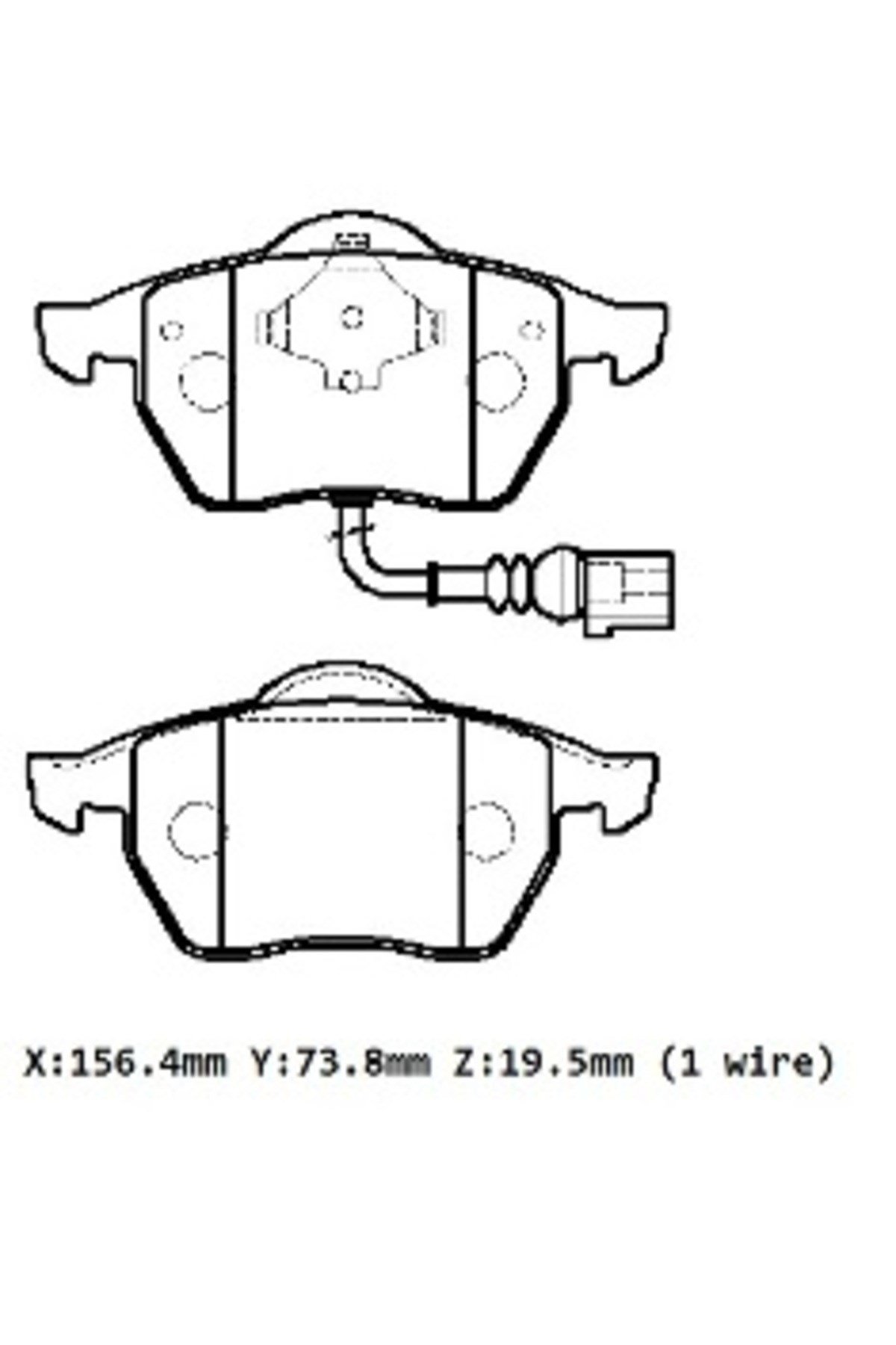 Audi A3- 04/05; Ön Fren Balatası 1,8T/1,9TDI (1KABLOLU)(Disk)(156,4x73,8x19,5)(Bramax) 8N0698151A