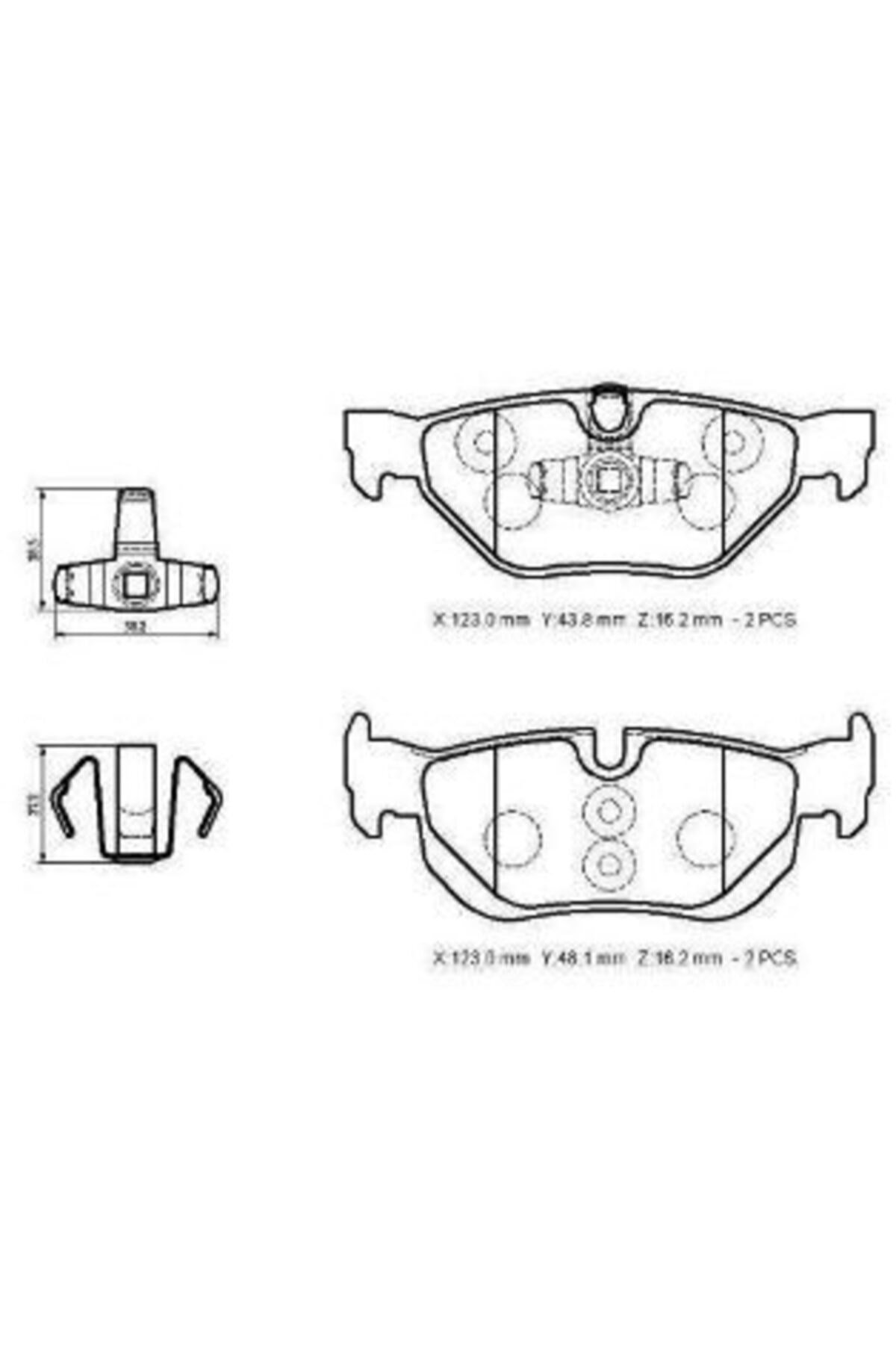 BMW 1 SERI- E87- 04-11 ARKA FREN BALATASI (KABLOSUZ)(DİSK)(123X43.8X16.2-123X48X16.2) OEM NO: 342167