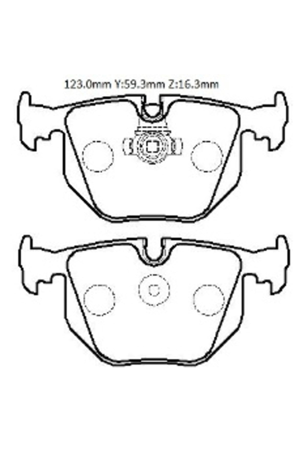 BMW 3 Seri- E46- SD/Coupe- 98/05; Arka Fren Balatası (Kablosuz)(Disk) (123x59,3x16,3) 34216761240