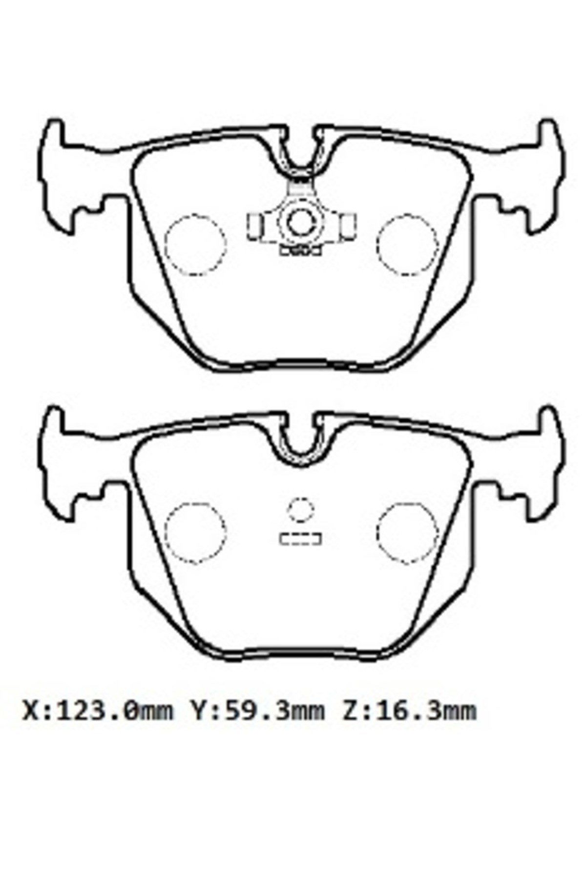BMW 5 Seri- E34- 92/95; Arka Fren Balatası (Kablosuz) (Disk) (123x59,3x16,3) (Bramax) 34211159344