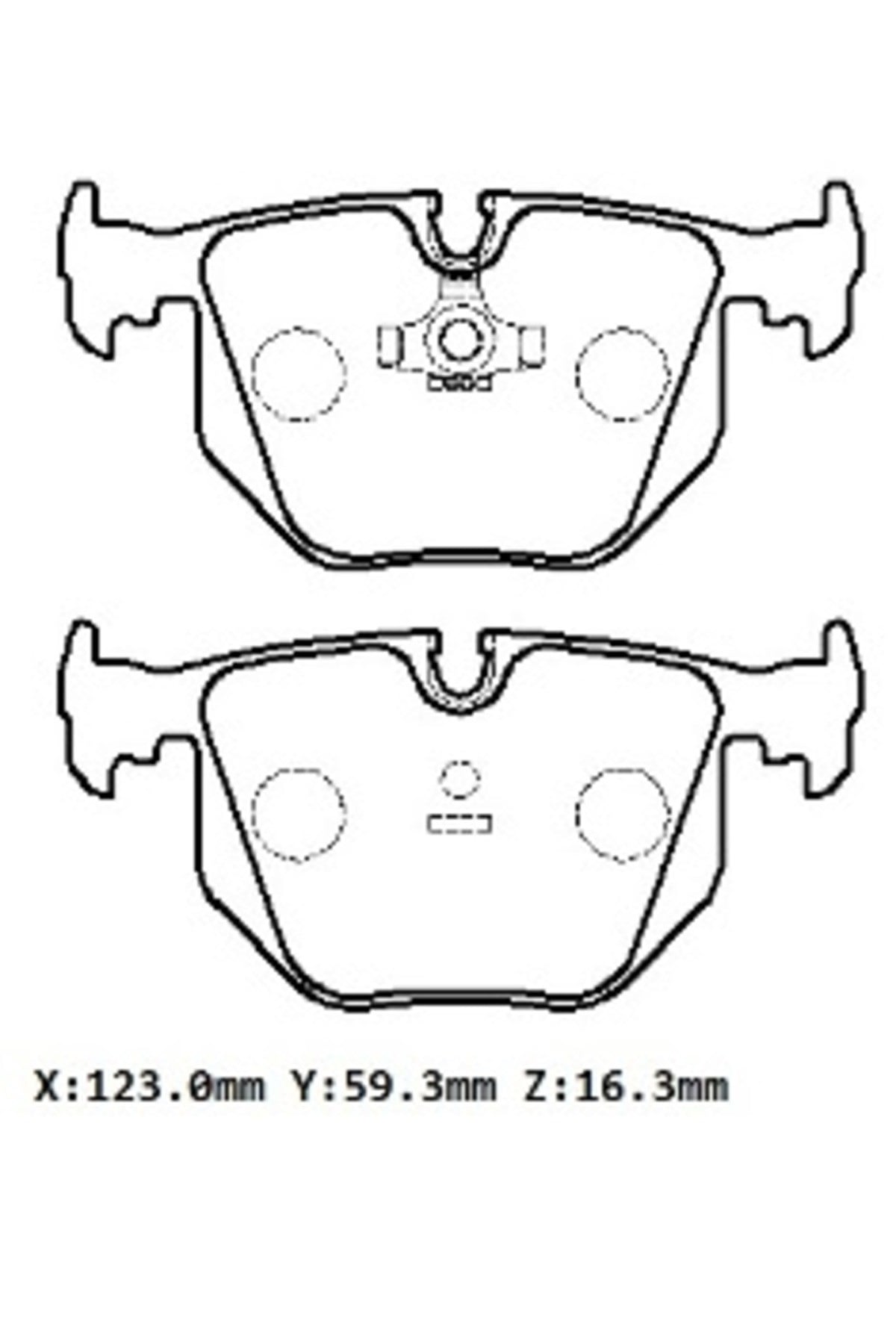 BMW 7 Seri- E32- 88/92; Arka Fren Balatası (Kablosuz) (Disk) (123x59,3x16,3) (Bramax) 34211159344