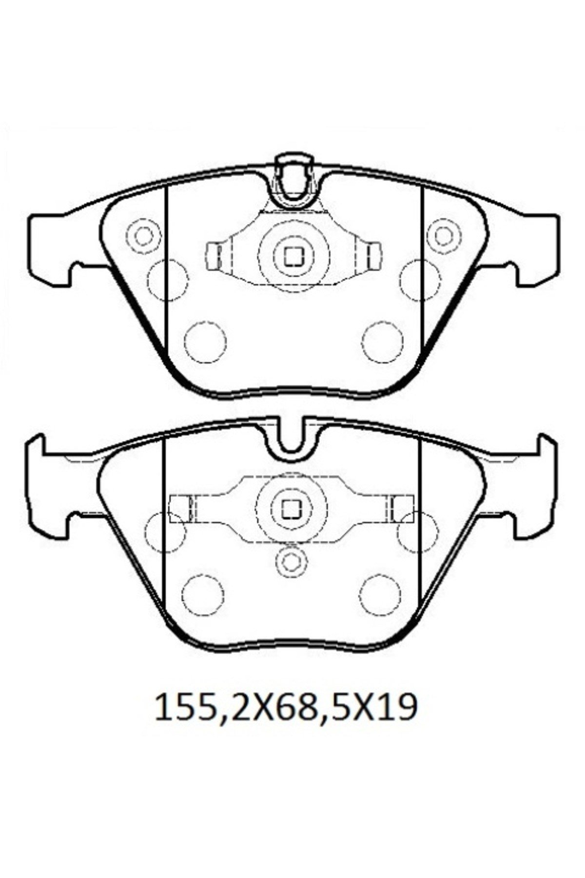Bmw 7 Seri E65 02/05 Ön Fren Balatası (Kablosuz) (Disk) (155,2x68,5x19)(bramax)
