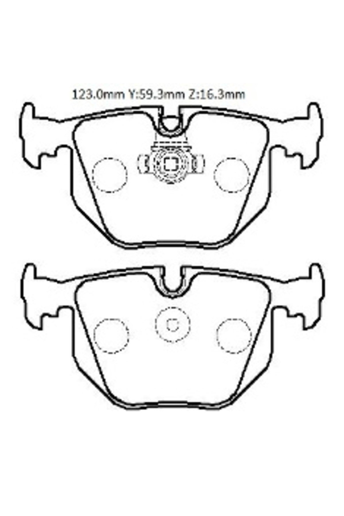 BMW X5- E53- 00/03; Arka Fren Balatası (Kablosuz)(Disk) (123x59,3x16,3) (Bramax) 34216761240