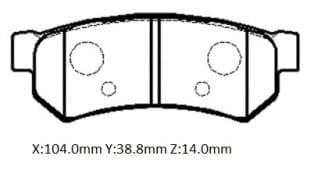 Chevrolet Aveo Hb 09/11 Arka Fren Balatası (Disk) (103,9x38,8x14)(bramax)