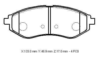 Chevrolet Aveo Sd/hb 04/05 Ön Fren Balatası (Disk) (133x48