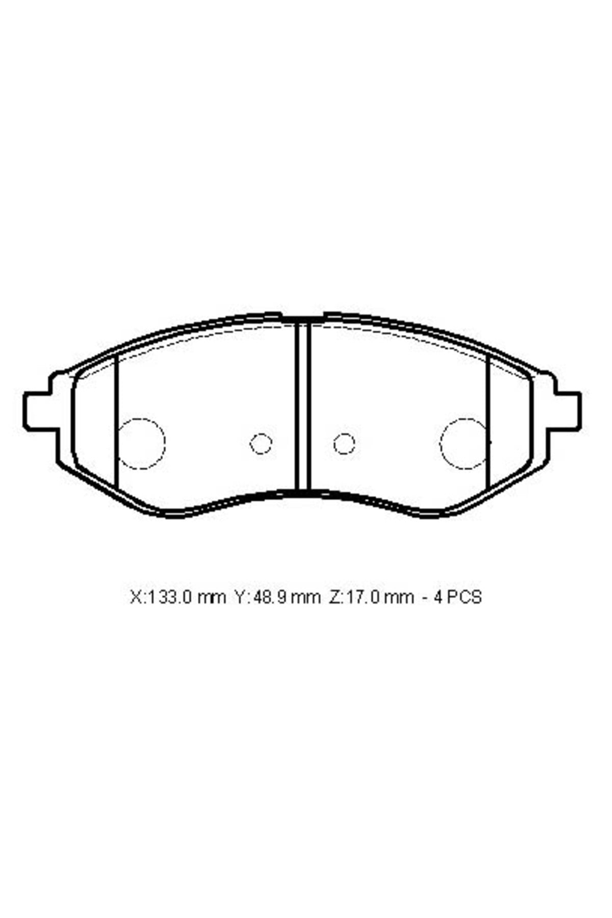 Chevrolet Aveo- SD/HB- 05/08; Ön Fren Balatası (Disk) (133x48,9x17) (Bramax) 96534653