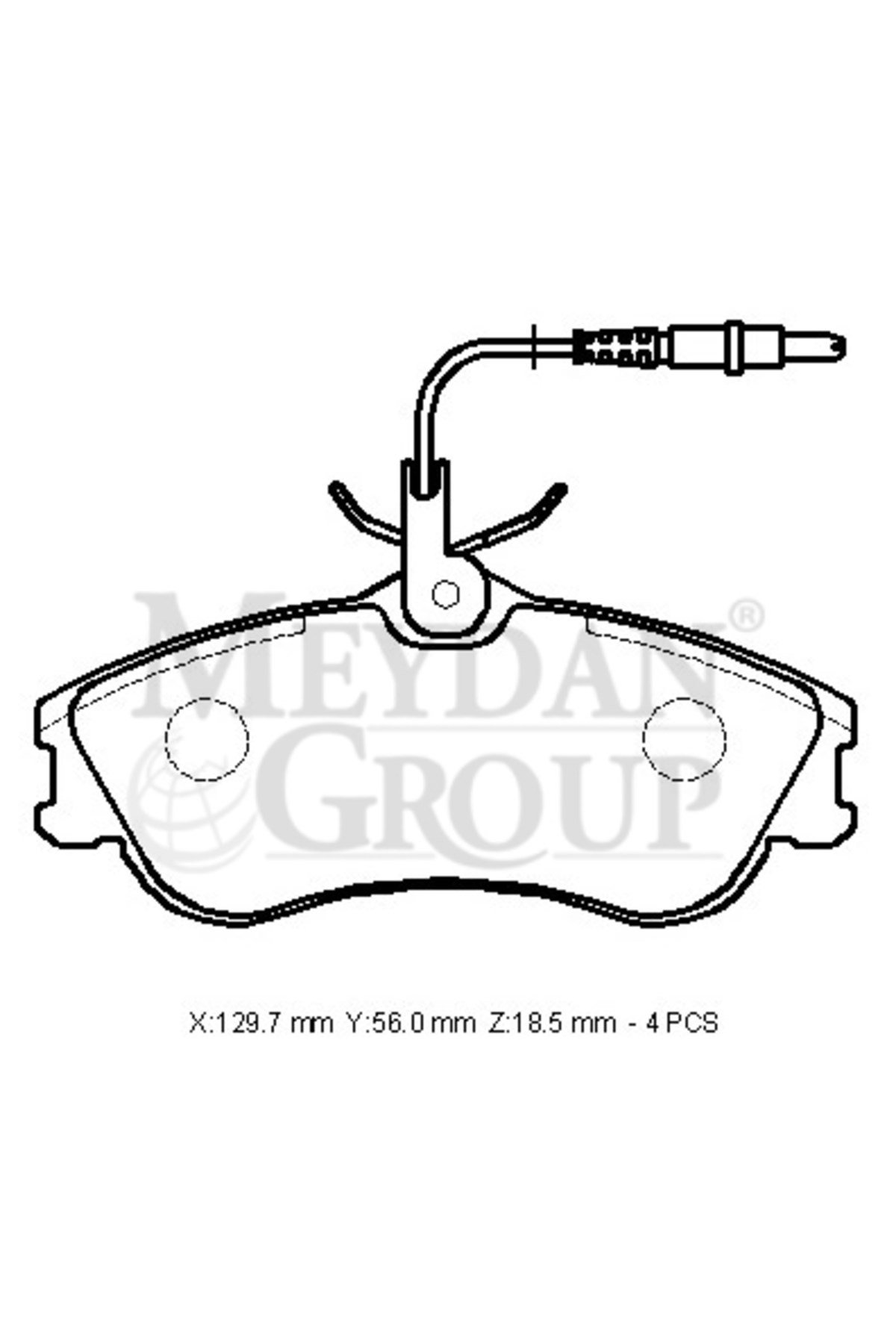 Citroen Berlingo- 96/03; Ön Fren Balatası (4 Kablolu)(Disk) (129,7x56x18,5) (Bramax) 4251.54