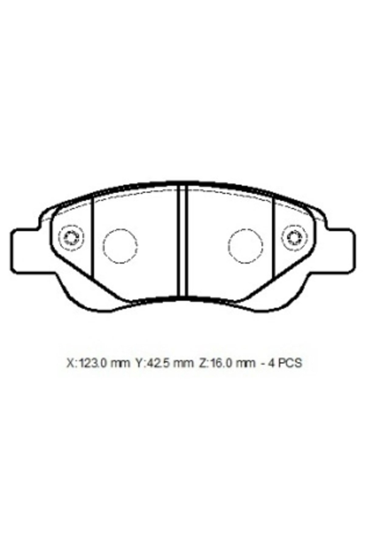 Citroen C1- 07/13; Ön Fren Balatası (Disk)(123x42,7x16)(Bramax) 4253.27