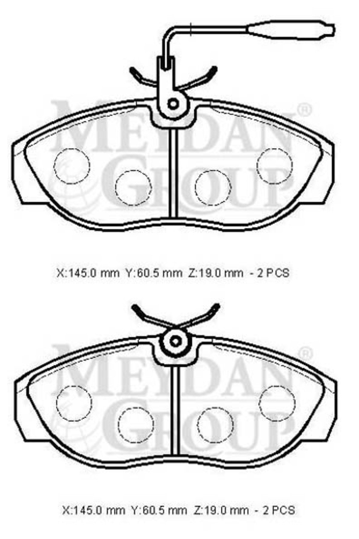 Fiat Ducato- 97/02; Ön Fren Balatası 2,0/2,5/2,8 (2 Kablolu)(Disk) (145x60,5x19) (Bramax) 4254.51