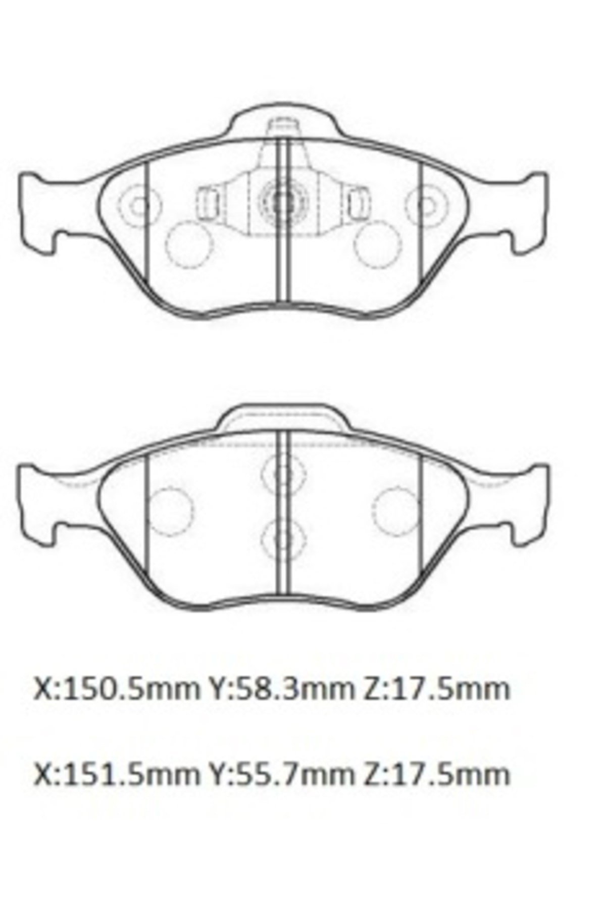 Ford Fıesta- 07/09 Ön Fren Balatası 1,25/1,3/1,4/1,6(disk(151,3x55,5x18,54/15 0,50x59x18,54(bramax)